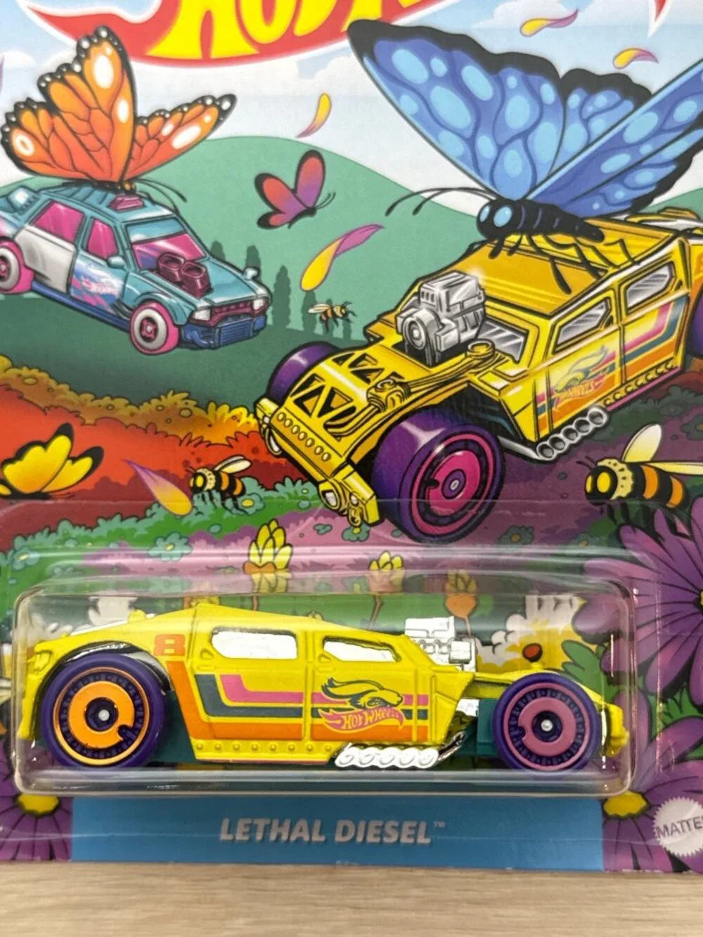 2025 Hot Wheels Lethal Diesel Easter Spring Series Yellow Art Cars 2/5